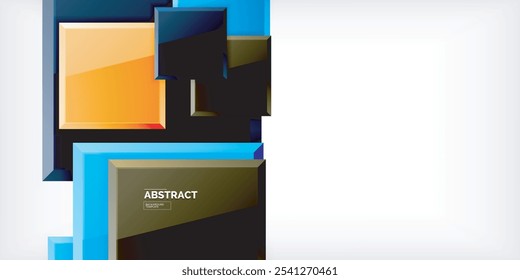 Colorful squares with reflections abstract background design. Vector Illustration For Wallpaper, Banner, Background, Card, Book Illustration, landing page