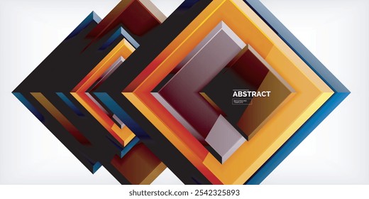 Colorful squares with reflections abstract background design. Vector Illustration For Wallpaper, Banner, Background, Card, Book Illustration, landing page
