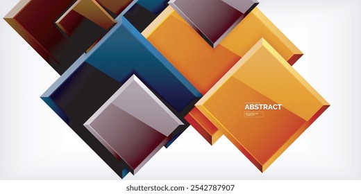 Colorful squares with reflections abstract background design. Vector Illustration For Wallpaper, Banner, Background, Card, Book Illustration, landing page