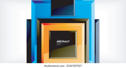 Cuadrados coloridos con reflejos de diseño de fondo abstracto. Ilustración vectorial para el Fondo de pantalla, Anuncio, fondo, tarjeta, ilustración del libro, landing page