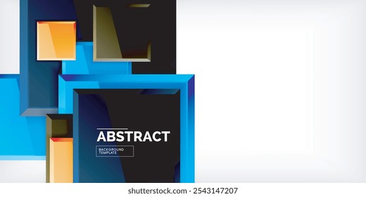 Colorful squares with reflections abstract background design. Vector Illustration For Wallpaper, Banner, Background, Card, Book Illustration, landing page