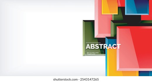 Colorful squares with reflections abstract background design. Vector Illustration For Wallpaper, Banner, Background, Card, Book Illustration, landing page