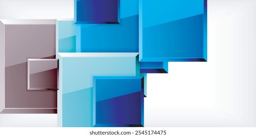 Cuadrados coloridos con reflejos de diseño de fondo abstracto. Ilustración vectorial para el Fondo de pantalla, Anuncio, fondo, tarjeta, ilustración del libro, landing page