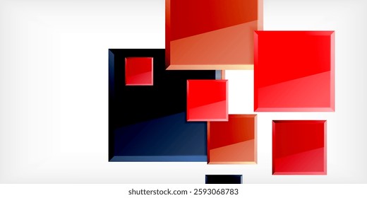 Colorful squares with reflections abstract background design. Vector Illustration For Wallpaper, Banner, Background, Card, Book Illustration, landing page