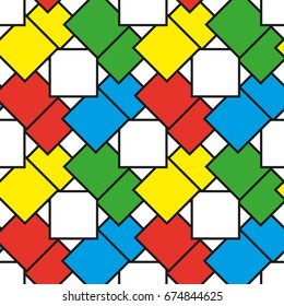 Colorful squares as seamless pattern, vector illustration