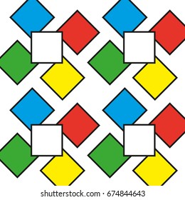 Colorful squares as seamless pattern, vector illustration