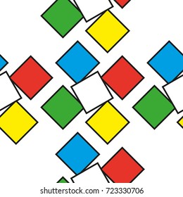 Colorful squares as seamless pattern, vector illustration