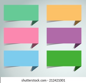 colorful squares speech bubble cut paper design template. Vector illustration for your business presentation. 