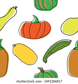 Colorful Squash Repeat Pattern Vector 