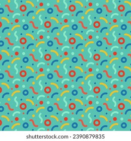 El doodle de calamares coloridos es un patrón sin fisuras. Arte de estilo creativo minimalista de fondo verde minimalista, diseño moderno con formas orgánicas de guijarros. Fondo de color abstracto moderno.