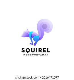 plantilla de logotipo de ilustración de ardilla colorida