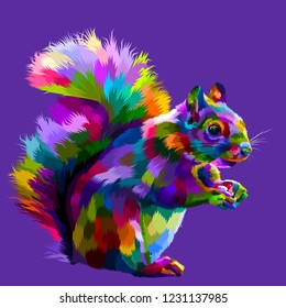 colorful squirrel on pop art vector illustration