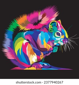 colorful squirrel on pop art vector illustration.