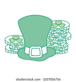 colorful st patrick hat with coins gold money
