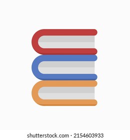 colorida pila de libros ilustración de icono en estilo de dibujos animados bonitos y diseño plano