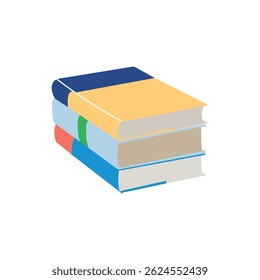 A colorful stack of three books ready for reading.