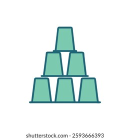 A colorful stacking cups icon perfect for kids' play and educational themes.