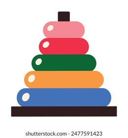 Colorful Stacking Toy Vector Illustration