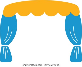 Colorful stage curtain illustration, perfect for theater, performance, drama, and event decoration themes.

