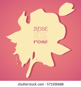 Colorful stain with blotch. Rose. Vector silhouette.