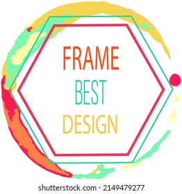 Colorful stain, splashes and drops. High quality abstract shapes and stamps. Ink, paint or other liquid stain. Colored background texture, frame best design. Creative style, digital art sample