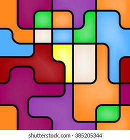 Colorful stained glass, vector background. 