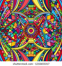 Colorful stained glass window design
