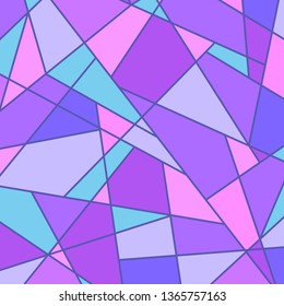 Colorful stained-glass window. Square geometric pattern. Decorative style. Universal background