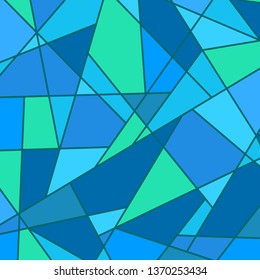 Colorful stained-glass window. Square geometric pattern. Print for textiles, banners and posters. Decorative style. Universal texture