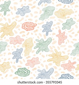 Colorful Stains Seamless Pattern. Hand Drawn Doodle Spots - Vector illustration