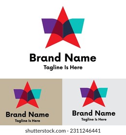 Colorful star book store logo	
