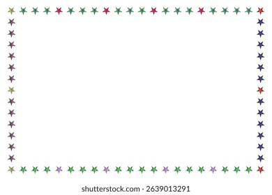 Colorful Star Border Design for Backgrounds.
