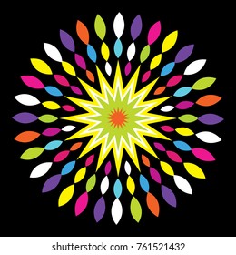 Colorful Star brush with black background