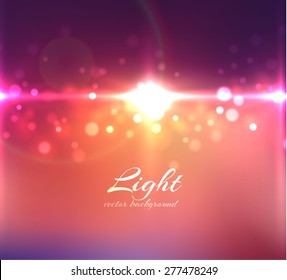 Colorful star burst flare background with bokeh. Vector eps10
