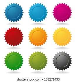 Colorful star buttons