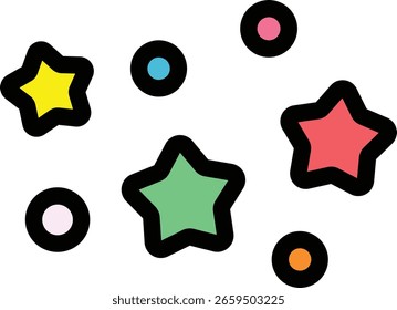Colorful star and circle patterns