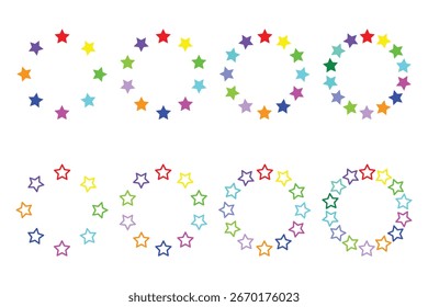 Colorful Star Circles for Design Elements.