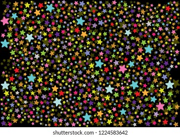 Colorful star confetti background. Colorful star on the nice night.