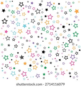 Patrón colorido del confeti de la estrella que cae encima