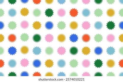 Colorful star confetti shape seamless pattern cute childish fun upbeat freehand art texture