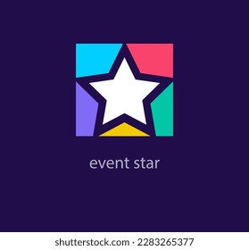 Colorful star event logotype. Unique design color transitions. Creative team star logo template. vector.