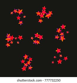 Colorful star falling Pattern. 