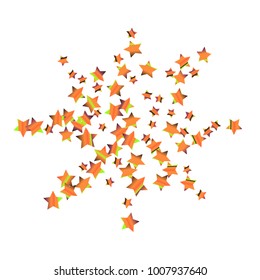 Colorful star falling Pattern. Rainbow colors.Isolated pattern for your project. Astral Design. Chaotic Decor. Modern Creative Starlight Style. Vector illustration for celebration, holiday, invitation
