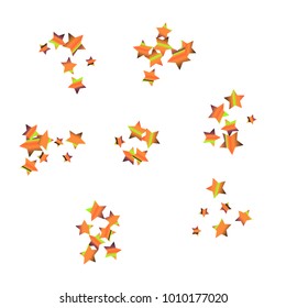 Colorful star falling Pattern. Rainbow colors.Isolated pattern for your project. Astral Design. Chaotic Decor. Modern Creative Starlight Style. Vector illustration for celebration, holiday, invitation
