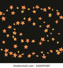 Colorful star falling Pattern. Rainbow colors. Isolated pattern.Black background. Astral Design. Chaotic Decor. Modern Creative Starlight Style. Vector illustration for celebration,holiday, invitation