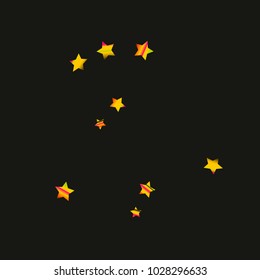 Colorful star falling Pattern. Rainbow colors. Isolated pattern.Black background. Astral Design. Chaotic Decor. Modern Creative Starlight Style. Vector illustration for celebration,holiday, invitation
