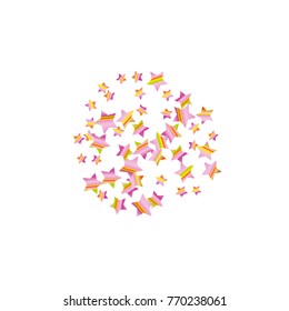 Colorful star falling Pattern. Rainbow colors.Isolated pattern for your project. Astral Design. Chaotic Decor. Modern Creative Starlight Style. Vector illustration for celebration, holiday, invitation