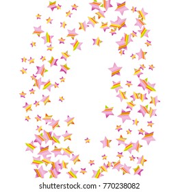 Colorful star falling Pattern. Rainbow colors.Isolated pattern for your project. Astral Design. Chaotic Decor. Modern Creative Starlight Style. Vector illustration for celebration, holiday, invitation