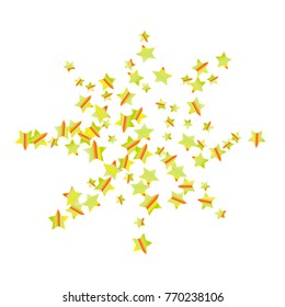 Colorful star falling Pattern. Rainbow colors.Isolated pattern for your project. Astral Design. Chaotic Decor. Modern Creative Starlight Style. Vector illustration for celebration, holiday, invitation