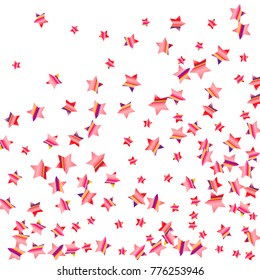 Colorful star falling Pattern. Rainbow colors.Isolated pattern for your project. Astral Design. Chaotic Decor. Modern Creative Starlight Style. Vector illustration for celebration, holiday, invitation